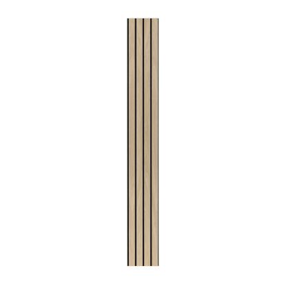I-Wood Medio+ 4-lamel akustikpanel, hvid olieret, sort filt og sort kerne, egefiner, 17 x 300 mm