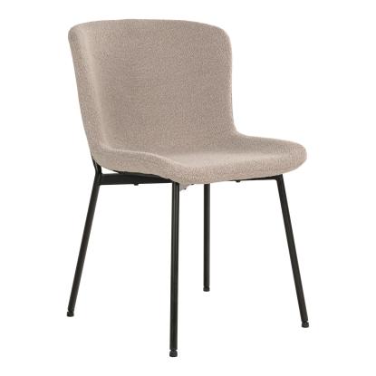 Spisebordsstol i bouclé, beige med sorte ben