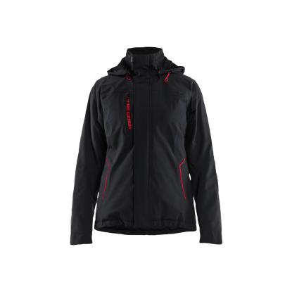 Blåkläder 4408 dame letforet vinterjakke 4-vejs stretch, sort/rød