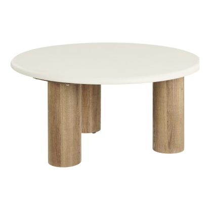 Fondi sofabord med bordplade i cement look, sand/brun, Ø80 cm