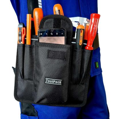 ToolPack værktøjslomme/mobilholder med 5 rum og bælteclips