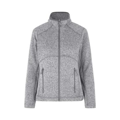 ID 0848 Zip-n-Mix strikfleece cardigan, melange, dame, grafit melange