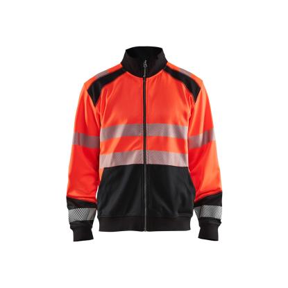 Blåkläder 3558 high vis sweatshirt full zip, hi-vis rød/sort