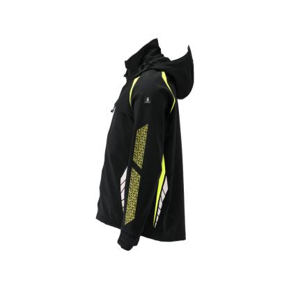 MASCOT ACCELERATE SAFE softshell jakke med hætte, sort/hi-vis gul