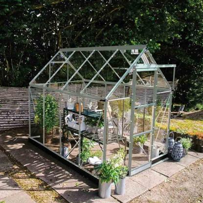 Halls Icon 6 drivhus 4,9 m², alu, 3 mm hærdet glas