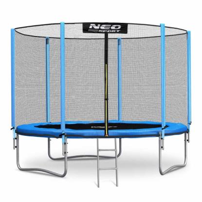 Neo Sport trampolin med stige og net, blå, Ø244 cm, maks. 80 kg