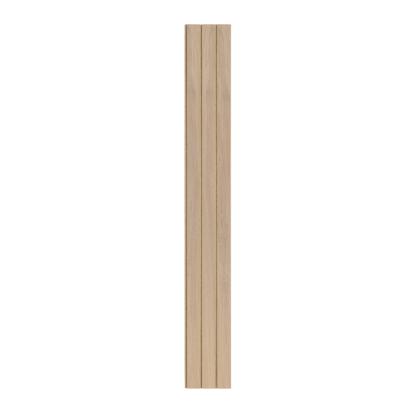 I-Wood Basic 3-lamel akustikpanel, ubehandlet natur, brun filt og lys kerne, egefiner, 16 x 300 mm 