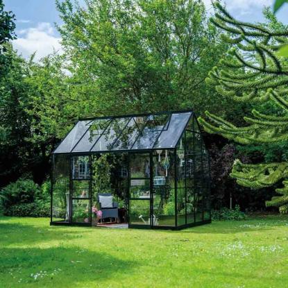 Halls Icon Planthouse 8 drivhus 9,7 m², sort, 3 mm hærdet glas