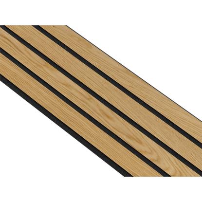I-Wood Medio+ 4-lamel akustikpanel, klar olieret, sort filt og sort kerne, egefiner, 17 x 300 mm