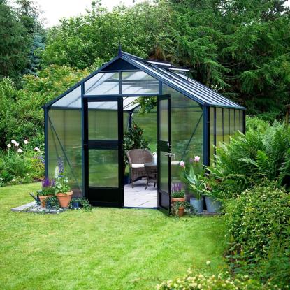 Juliana Premium drivhus 13 m², antracit/sort, 10 mm poly