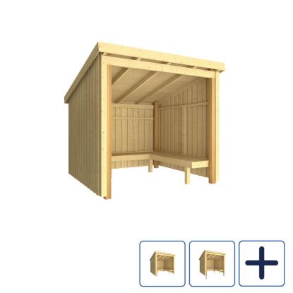PLUS Nordic bålhytte, natur/nåletræ - 5 m²