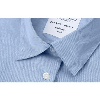 Seven Seas S721 Fine Twill skjorte med korte ærmer, modern, dame, lys blå