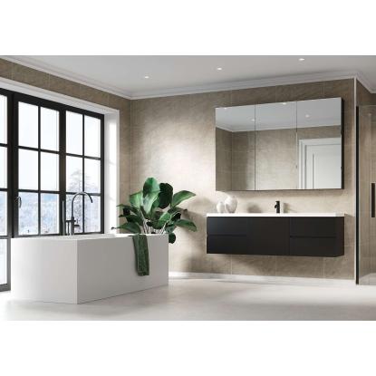 Fibo Stone vådrumspanel med 60 x 40 cm fliselook, 10 x 600 x 2400 mm, grey sahara stone