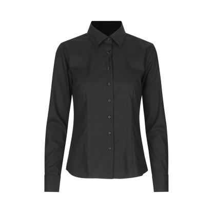 Seven Seas SS720 Fine Twill skjorte, modern, dame, sort