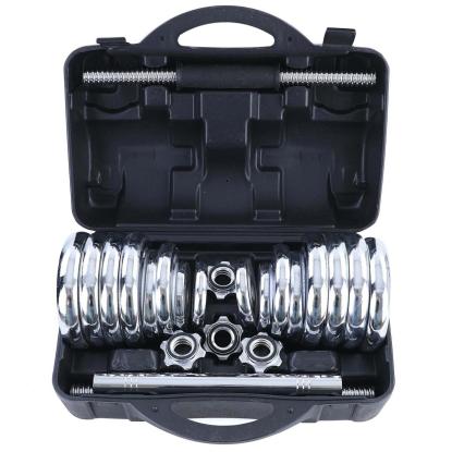 Viking Sports dumbbell/vægtstangs sæt med kuffert, krom - 30 kg