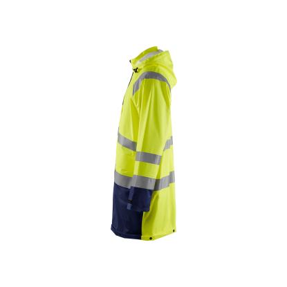 Blåkläder 4324 high vis regnjakke level 1, hi-vis gul/marineblå