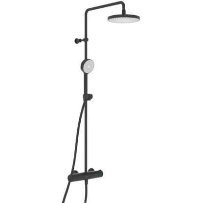 Oras Nova Rain brusesystem med termostat, håndbruser og 200 mm hovedbruser, mat sort