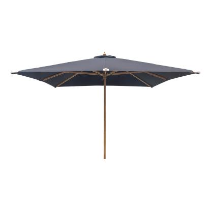 Parasol, træstok, sort, 300x300 cm