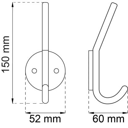 Habo Merkur enkeltkrog, rustfri, 60 x 52 x 150 mm