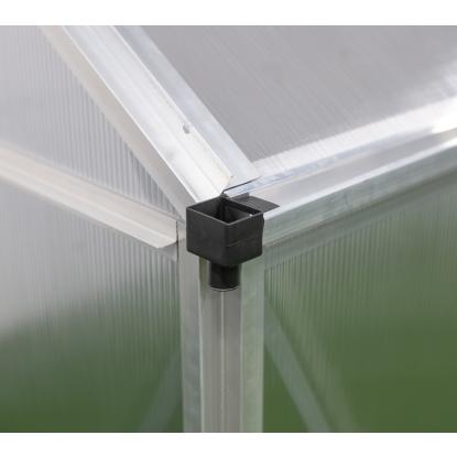Westmann Flora 64 drivhus, aluminium/polycarbonat, sølv - 2,51 m²