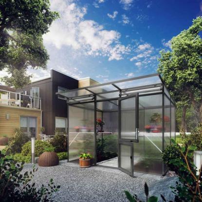 KGT Linea II drivhus, antracitgrå, 6,06 m²