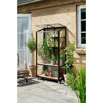 Juliana Urban City Greenhouse vægdrivhus, 0,32 m², sort med 4 mm hærdet glas