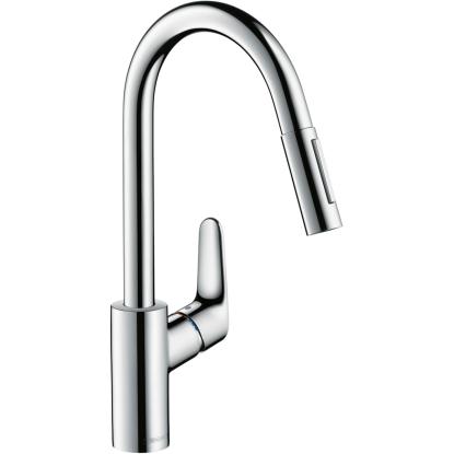 hansgrohe Focus køkkenarmatur med høj tud og udtræk, krom