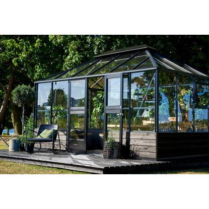 Juliana Grand Oase orangeri 13 m², murmodel, antracit, 3 mm hærdet glas