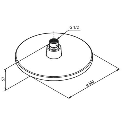 Damixa hovedbruser, 1/2", Ø200 mm