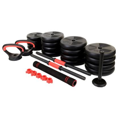 Viking Sports vægtstangs/-håndvægts sæt med kettlebell stativ, justerbar - 40 kg