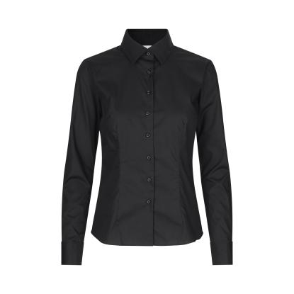 Seven Seas SS710 Poplin skjorte, modern, dame, sort