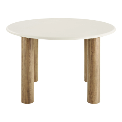 Fondi spisebord i cement look, sand/brun, Ø120 cm