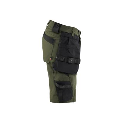 Blåkläder 1702 håndværker shorts 4-vejs stretch, skovgrøn/sort