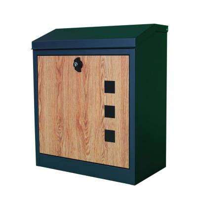 Pakkepostkasse, antracit/trælook, 43 x 24 x 52 cm