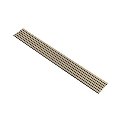 I-Wood Basic Original akustikpanel, ubehandlet natur, sort filt og lys kerne, egefiner, 16 x 300 mm 