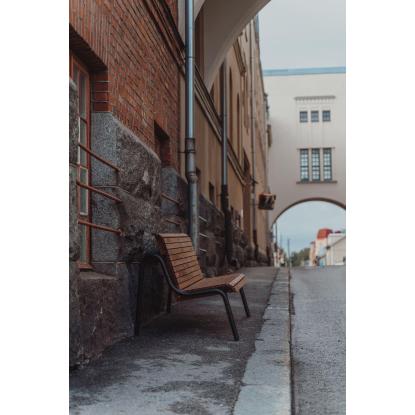 Varax Frida havebænk, sort stel, fyrretræ, 180 x 93 cm