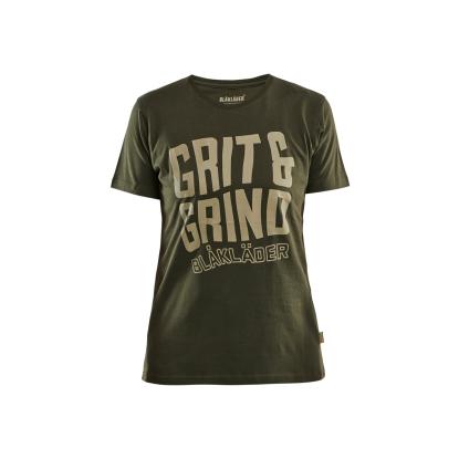 Blåkläder 9409 dame t-shirt grit and grind, skovgrøn 