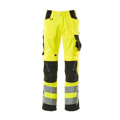 MASCOT SAFE SUPREME Kendal arbejdsbukser med knælommer, hi-vis gul/sort