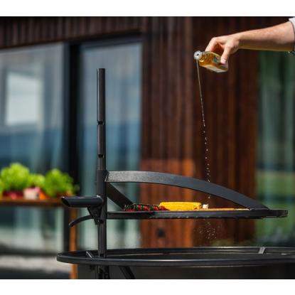 Cook King Bandito 80 multifunktionelt bålsted med 60 cm grillrist, stål, sort, Ø94 cm