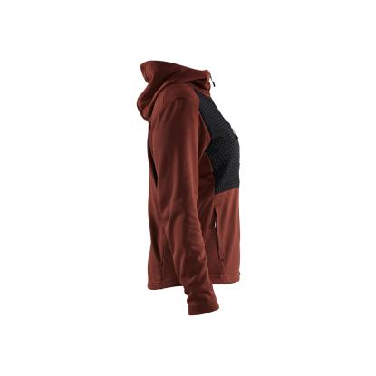 Blåkläder 3542 dame hættetrøje full zip, brændt rød/sort