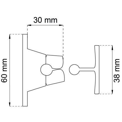 Habo 1100 dørholder, nikkel