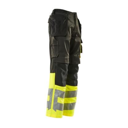 MASCOT SAFE SUPREME arbejdsbukser med hængelommer, sort/hi-vis gul
