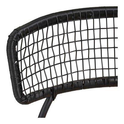 Nashville havestol, teak/polyrattan, sort