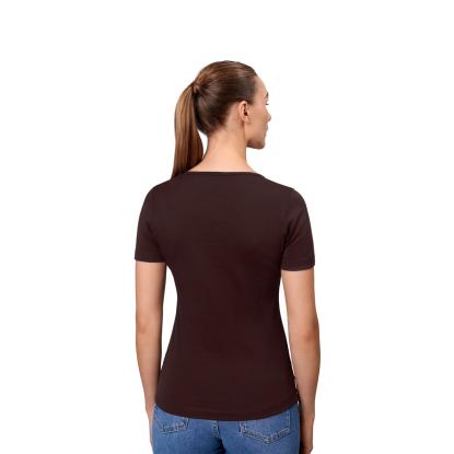 ID 0506 Interlock T-shirt med v-hals, dame, mørk bordeaux