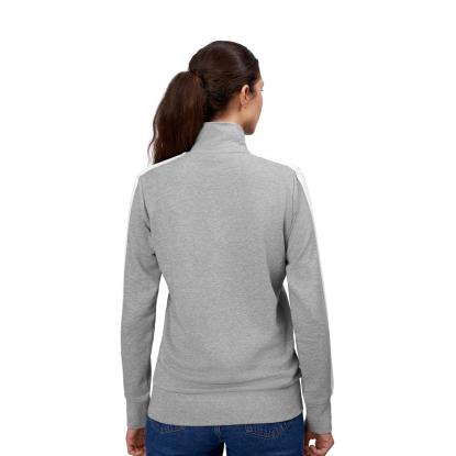 ID 0627 sweat cardigan med kontrast, dame, grå melange