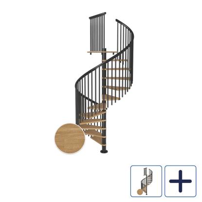DOLLE Montreal CLASSIC 5 spindeltrappe, Ø160 cm, antracit/olieret eg