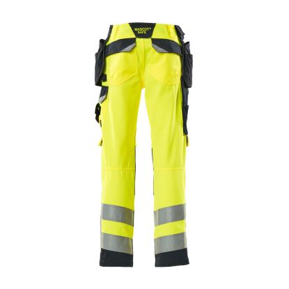 MASCOT SAFE SUPREME Wigan arbejdsbukser med hængelommer, hi-vis gul/mørk marine