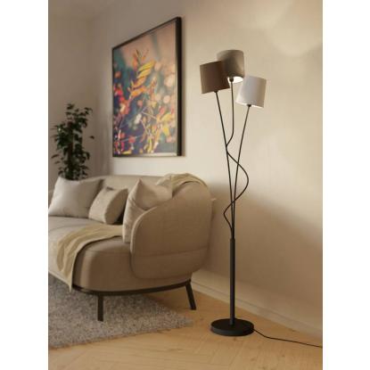 EGLO MARONDA gulvlampe, H152 cm, E14, hvid, antracit og brun