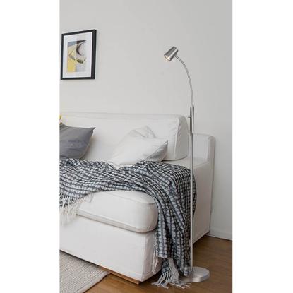 Aneta Pilot gulvlampe, H135 cm, satin stål