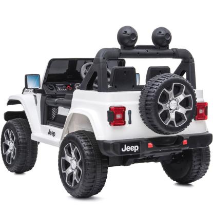 Jeep Wrangler Rubicon elbil til børn, 4 x 12V, hvid